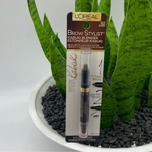 L'Oreal Paris Brow Stylist Kabuki Blender Brow Crayon, Blonde, 0.05 oz. NEW